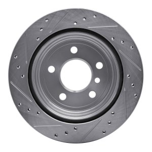BMW 420i Brake Rotor (1) - Rear Right - R1 Concepts - Drilled & Slotted - Silver - `06-`20